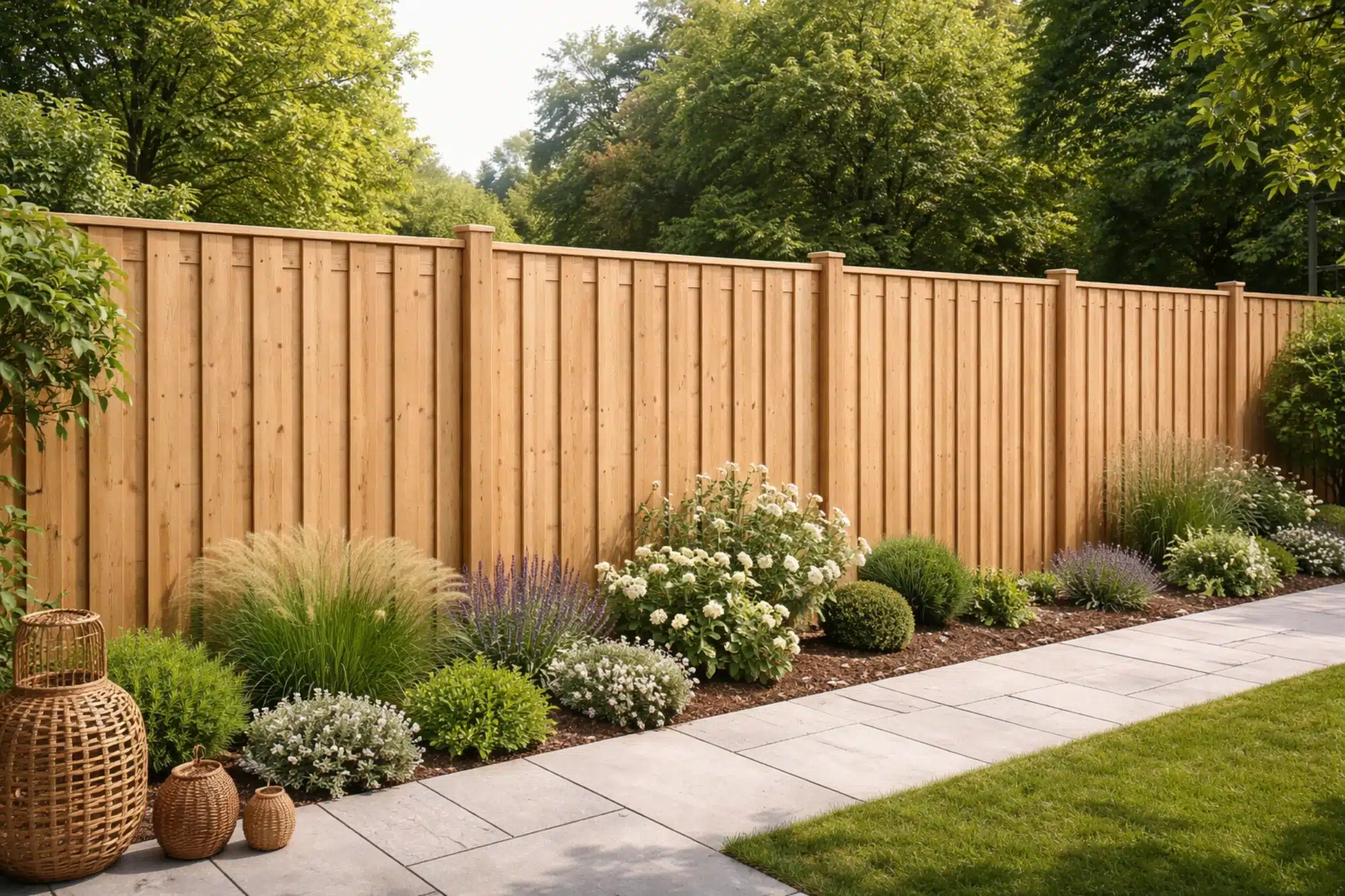 houten schutting tuinafscheiding moderne tuin